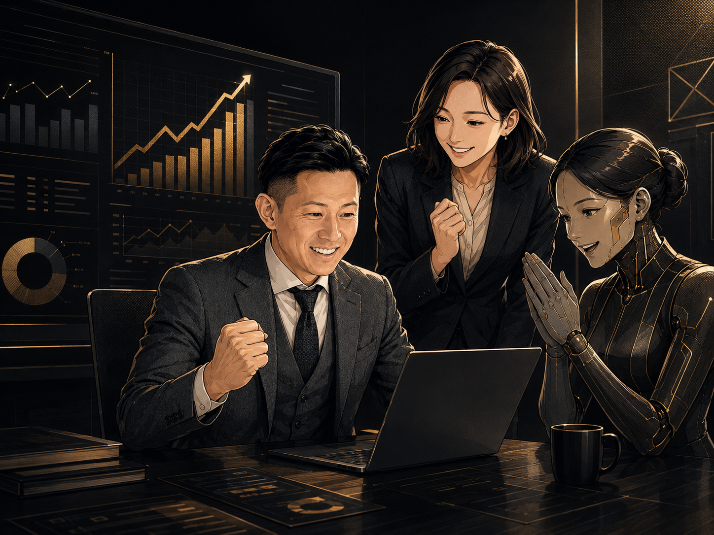デザイナーが成果を確認しながら必要な箇所を手直しするイメージ（編集イラスト）